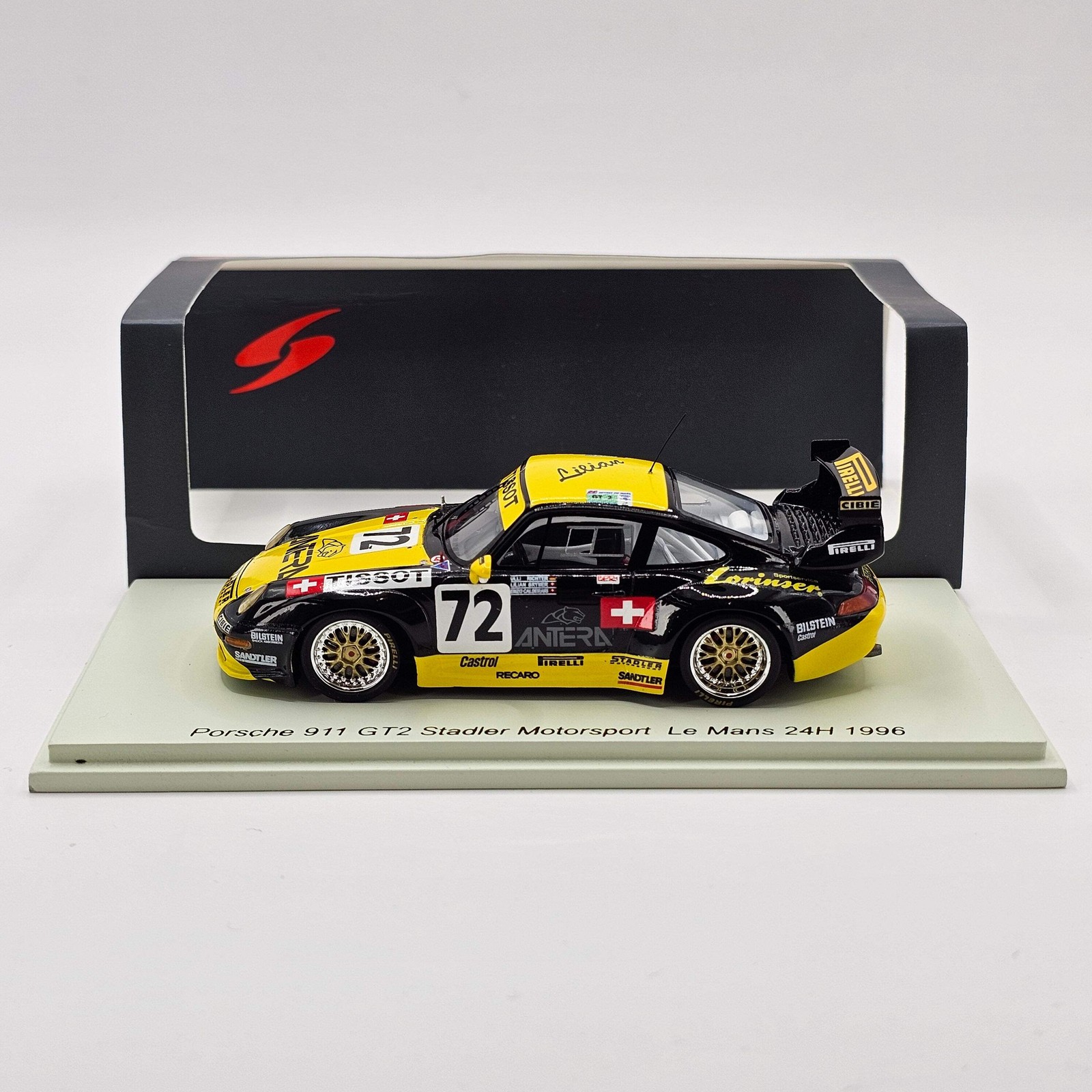 Spark Porsche 911 GT2 #72 Stadler Motorsport 24Hrs Le Mans 1996 1/43 Scale S5523