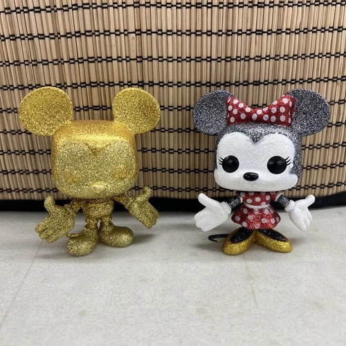 Funko Pop! Disney Minnie Mouse #23 (Diamond) & Mickey Gold Diamond * No Box