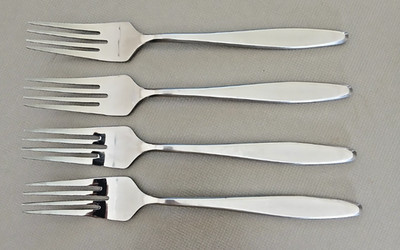 Set Of 4 Easterling Rhineland Stainless Japan Dinner Fork 7 1/2'' Forks