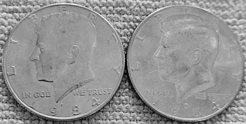 2- 1984 Kennedy half dollar coins 1P &1D