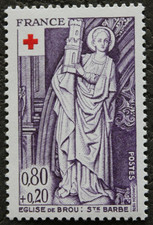 Timbre - FRANCE - Croix-Rouge - Eglise de BROU - YT1910 - 1976