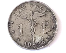 Belgium 1franc coin, 1923 , refa51