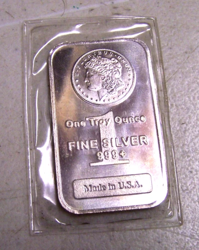 One (1) Troy Ounce Bullion Fine Silver .999 Morgan Bars (Sealed) USA