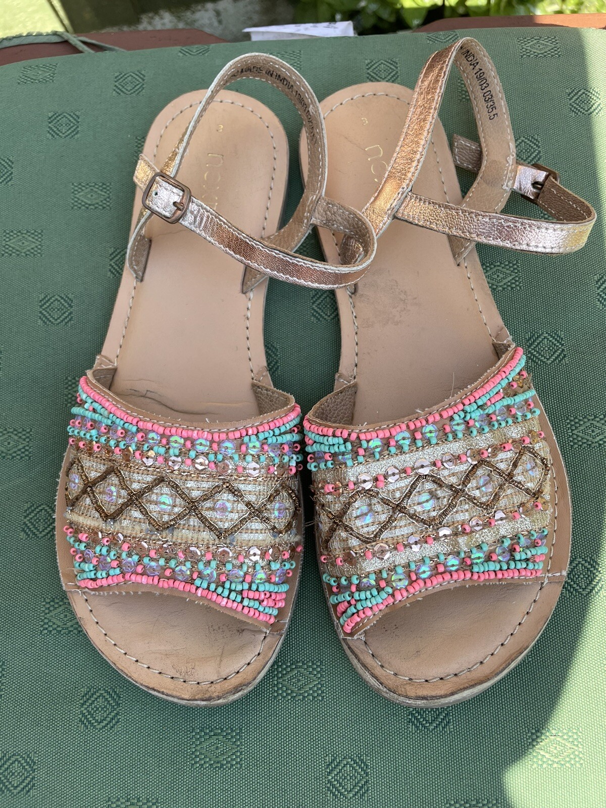 NEXT GIRLS BEADED SPARKLY STRAP SANDALS SZ 3 GOOD CON | eBay