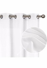 jinchan Linen Curtains Light Filtering Window Drapes with Grommet Top W38xL84