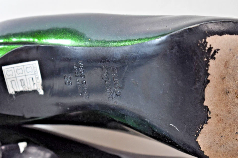 Zapatos de salón Carlo Pazolini de charol verde con tacón talla 38/7,5 M a la venta rn Foto 3 de 4