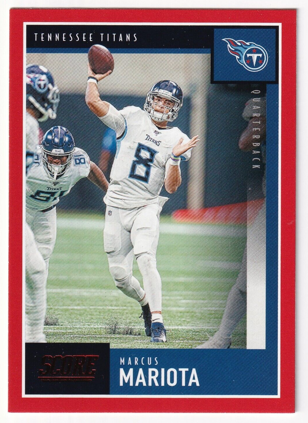 2020 PANINI SCORE FOOTBALL- MARCUS MARIOTA RED PARALLEL NO. 122 TENNESSEE TITANS