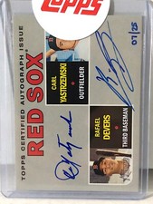 2019 Topps Heritage Dual Auto Carl Yastrzemski / Rafael Devers /25 Uncirculated