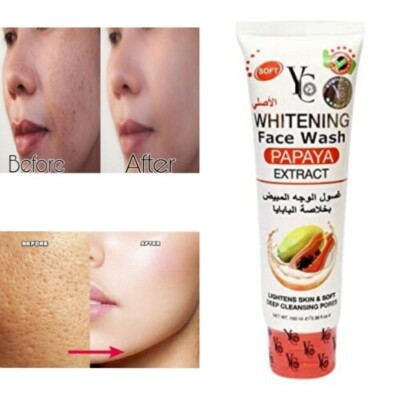 YC Whitening Papaya Face Wash Deep Cleansing, whitening facewash (100 ml)  + FS