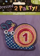 Iron-on Applique Kids Age  1 Snail Free Shipping First Birthday 