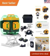 Brilliantly Bright 4 x 360° Laser Level for Flawless Alignment—Rechargeable!