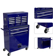 Detachable High Capacity Rolling Tool Chest Wheels 8-Drawer Tool Storage Cabinet
