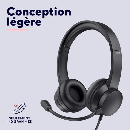 Casque USB avec Micro Léger on Ear Arceau Réglable Microphone Flexible Câble ... - Photo 4/9