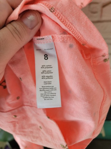 Carters Pink Cherry Print romper Size 8 - Picture 5 of 5