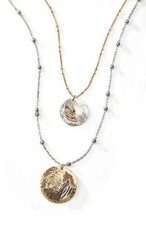 J. Jill  NEW  Very Pretty Hammered-Metal Double-Drop Necklace - NWT 1V1/1W1 