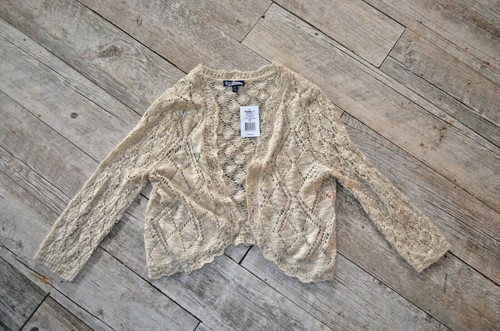 Soft knit tan cardigan sweater NWT 