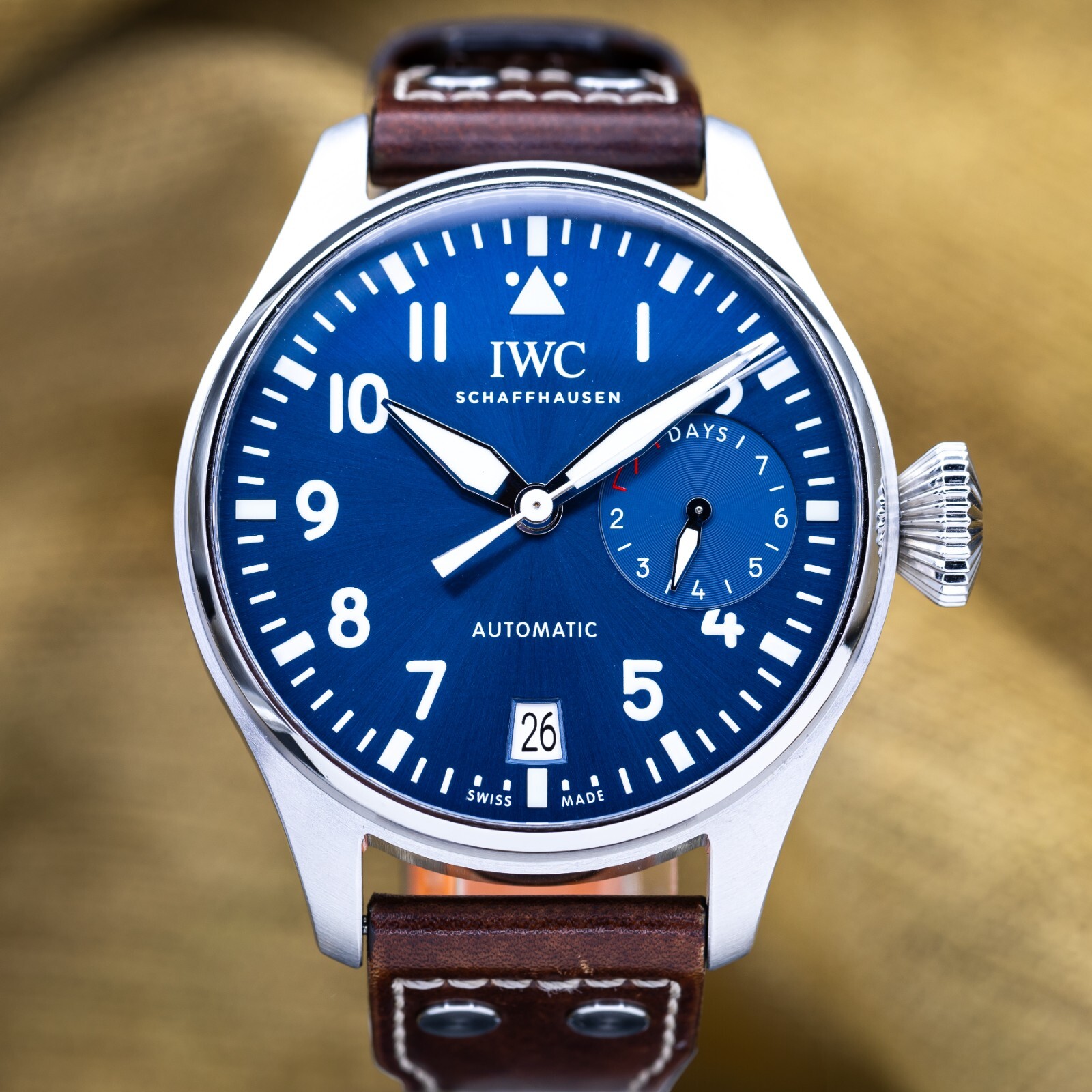IWC Big Pilot Le Petit Prince Limited Ed 46mm Blue Dial 7 Day IW500916 Full Set