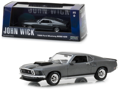 1969 Ford Mustang BOSS 429 Gray with Black Stripes John Wick 2014