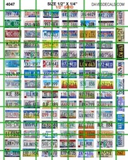 4047 DAVE'S DECALS GAS/OIL SET 1/2" X 1/4" MIXED US PLATES 1:24 1:25 SCALE TRUE