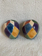 Tabletops Unlimited Carnival Salt & Pepper Shakers Harlequin