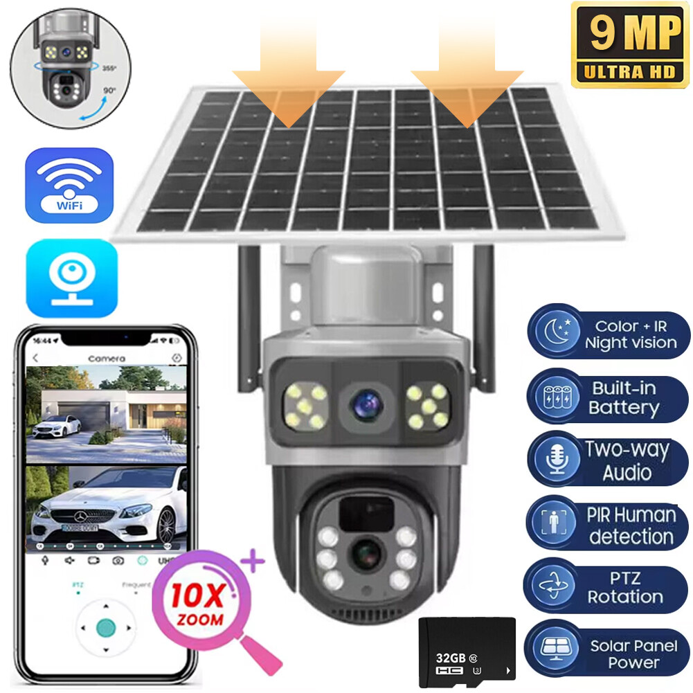 HD Security Cameras Wireless Outdoor Solar Battery Cameras WiFi Surveillance LOT