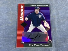 G5-73 BASEBALL CARD - ERICK ALMONTE YANKEES ROOKIE - AUTOGRAPHED - 2001 DONRUSS. rookie card picture