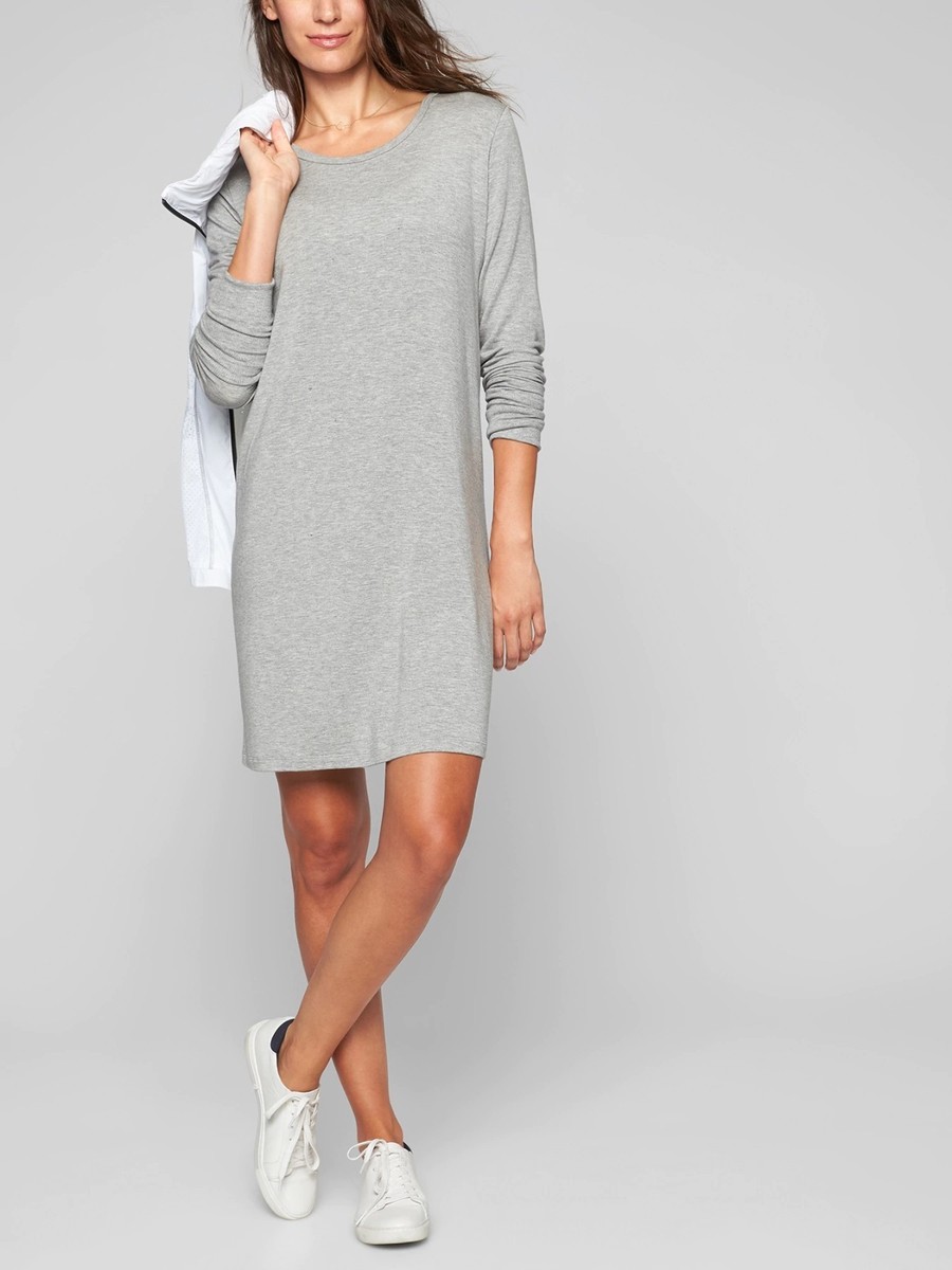NWT Athleta Crossover Sweatshirt Dress, Light Grey SIZE L #904925 E820 |  eBay