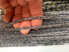 vintage metallic silver soutache lame 1/8" trim 1yd made in France