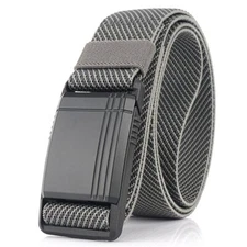 Elastic Belt for Men Slide Metal Magnetic Buckle Adjustable Male Trousers Belts