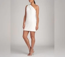 HALSTON Gracie One Shoulder Mini Dress 8B 1692