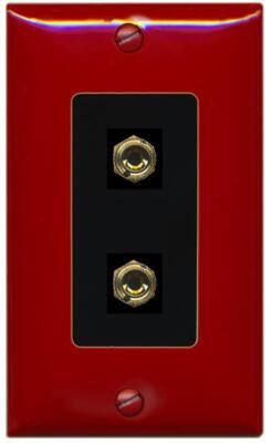 RiteAV 2 Port Banana Jack Plug (1 Speaker) Wall Plate - 1 Gang [Red/Black]