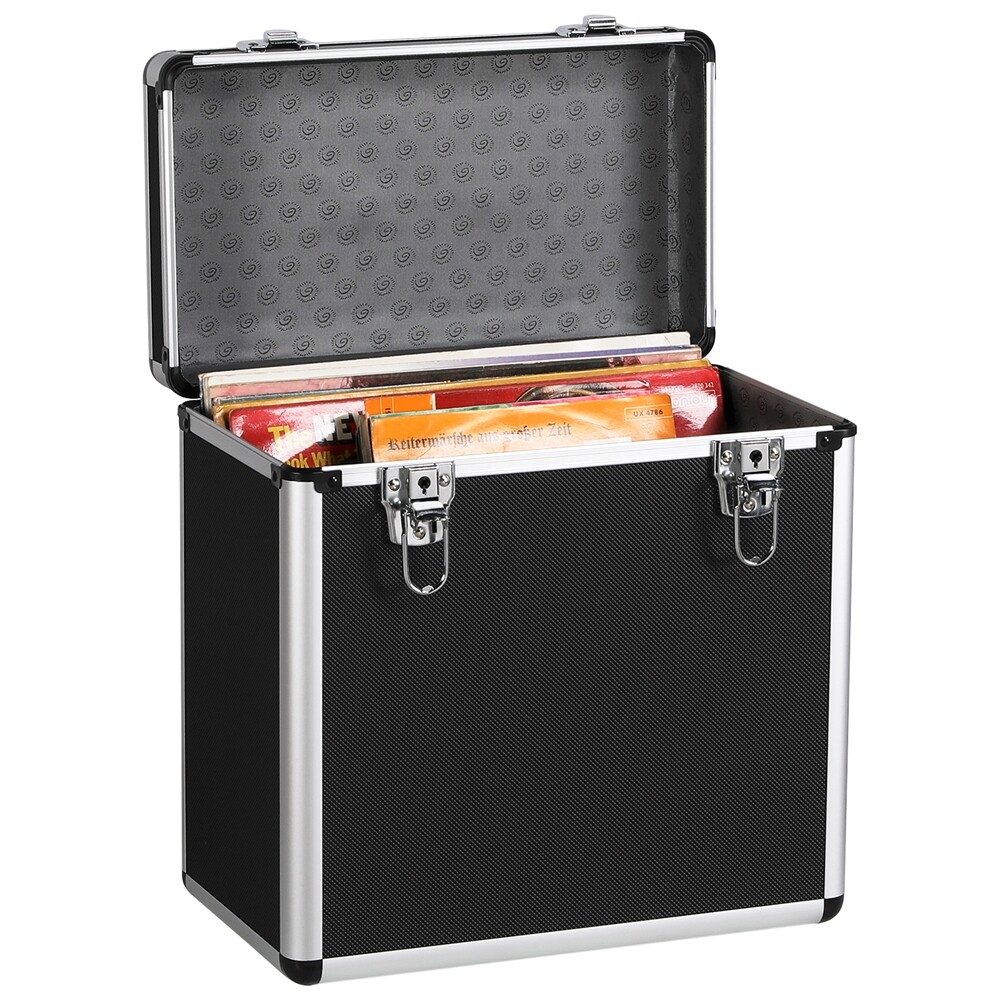 Vinyl LP Storage Box Case Aluminum 12'' Record Storage Case 50 LPs DJ Flight Box
