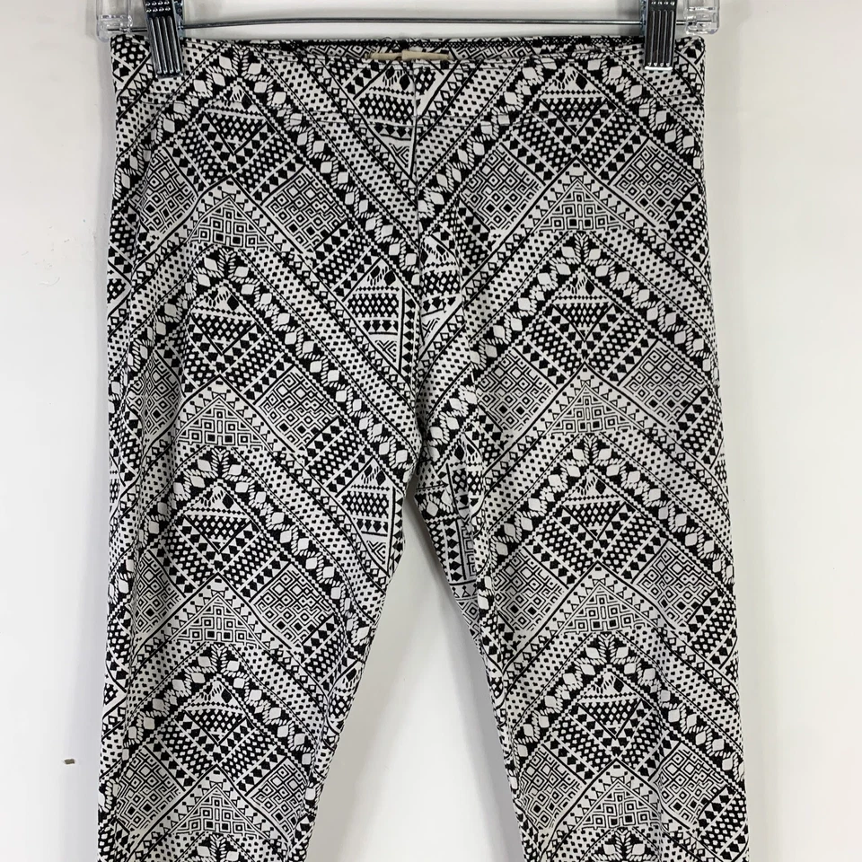 Hollister Pantalones Elásticos Pequeños Negro Blanco Tiro Medio Leggings Mezcla Algodón Foto 2 de 4