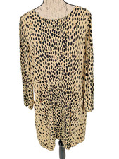 J CREW Dress 12 Leopard Sheath Random Leopard Spots  Rayon  Business  Career szc