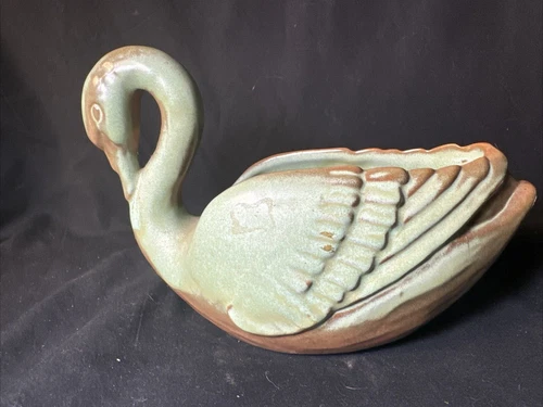 Frankoma Prarrie Green Swan Planter