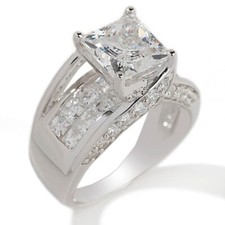sterling square diamond Artisan Sterling Silver Square Diamond-Set Ring — listing 4