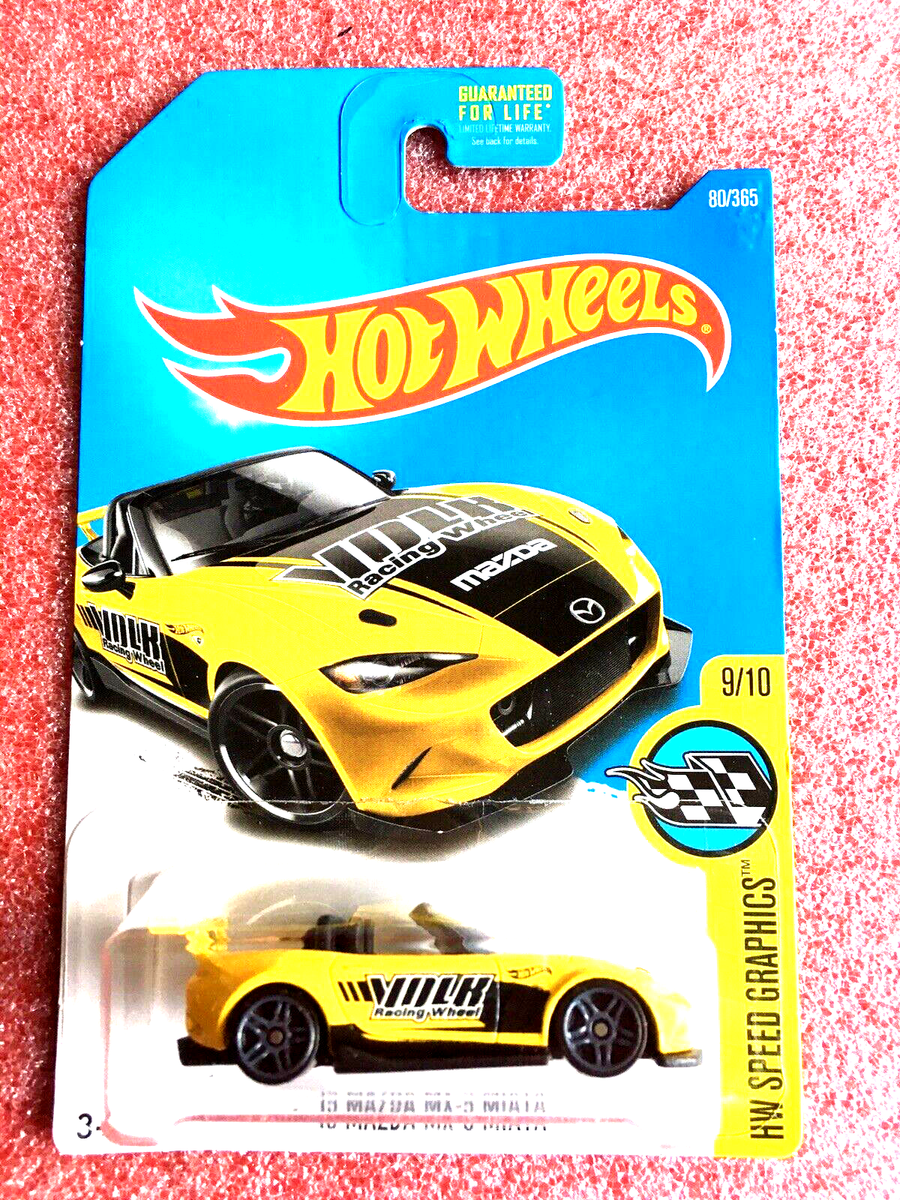 2017 Hot Wheels: '15 Mazda MX-5 Miata Yellow 80/365 DTX65 (HW566