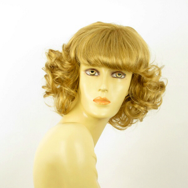 Perruque mi-longue bouclée blonde dorée VANDA 24B pour femme