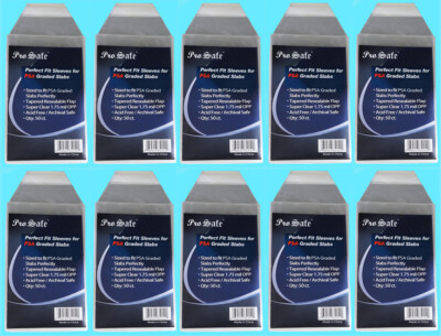 500 PRO SAFE PERFECT FIT Soft SLEEVES for PSA GRADED SLABS Resealable MYLAR bag