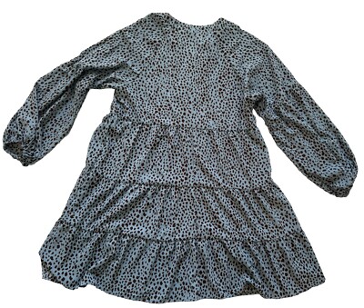 Womens Babydoll Dress Polka Dot V-neck Long Sleeve Flowy Loose Fit Swing  Dress S | eBay