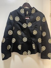 The Aman Summer Palace Beijing Black & Gold Silk Brocade Blazer Smoking Jacket