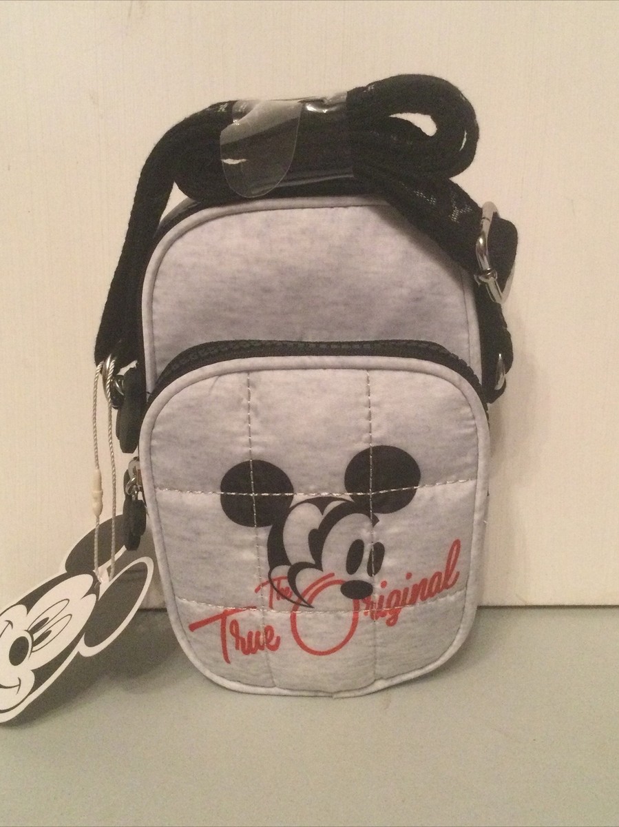 DISNEY MICKEY ORIGINAL GREY BLACK PHONE HOLDER HANDBAG CROSSBODY - Main Image