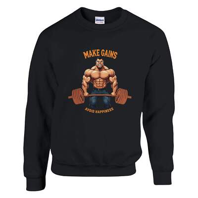 Gains - Klassischer Unisex Pullover mit Rundhalsausschnitt | Gildan  18000 Schwa
