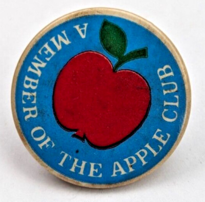 Vtg OG 1970's British Dental Council Badge Teeth Dentist Apple A Day Badge (521)