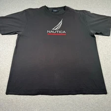 Nautica Shirt Adult Extra Large Black Sailing Boat Mens Logo