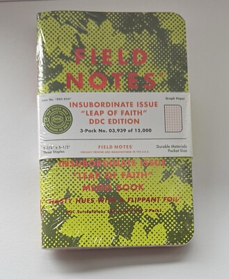 Field Notes Leap of Faith DDC Rogue Limited Edition Sealed 3939 of 15000 3-pack