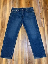 Levis 505 Men's 38x30 Regular Fit Straight Leg Blue Jeans