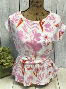 pink floral peplum top