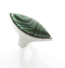 Fashion silver plated ring set Malachite gemstone size 9  Gift Jewelry  Love