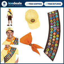 Up Costume Accessory Kit for Adults - Russell Disguise Set, Brown, Fun Party Gea